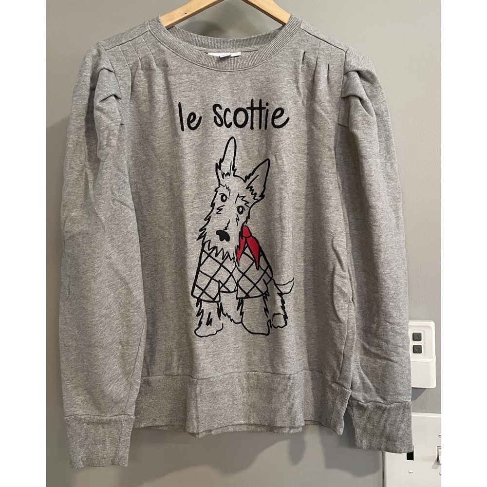 Charter Club Top Sweatshirt Scottie Dog Long Sleeve Pullover Cotton Large